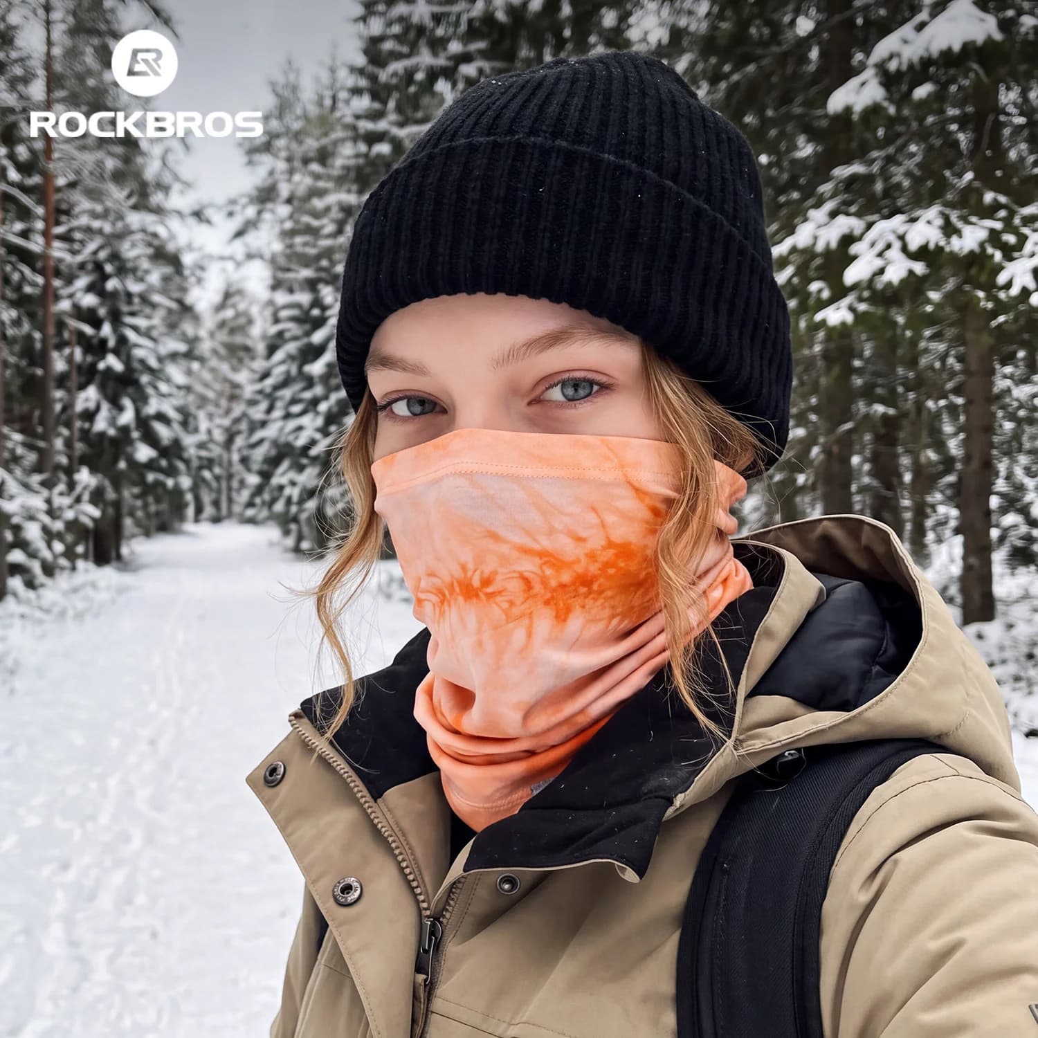Зимна термо маска за лице от тенсел и вълна, ветроупорита